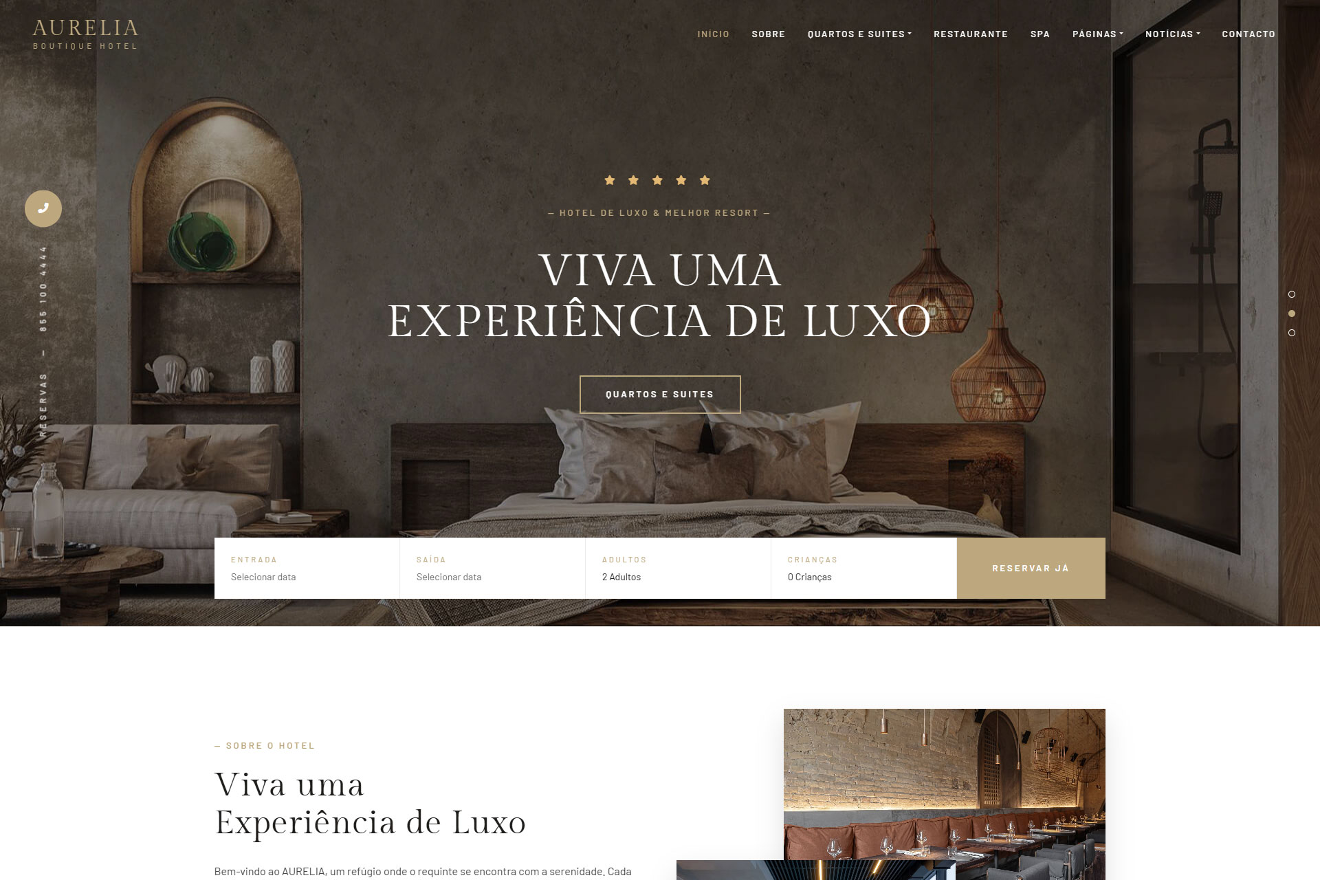 AURELIA — template de hotel boutique e spa
