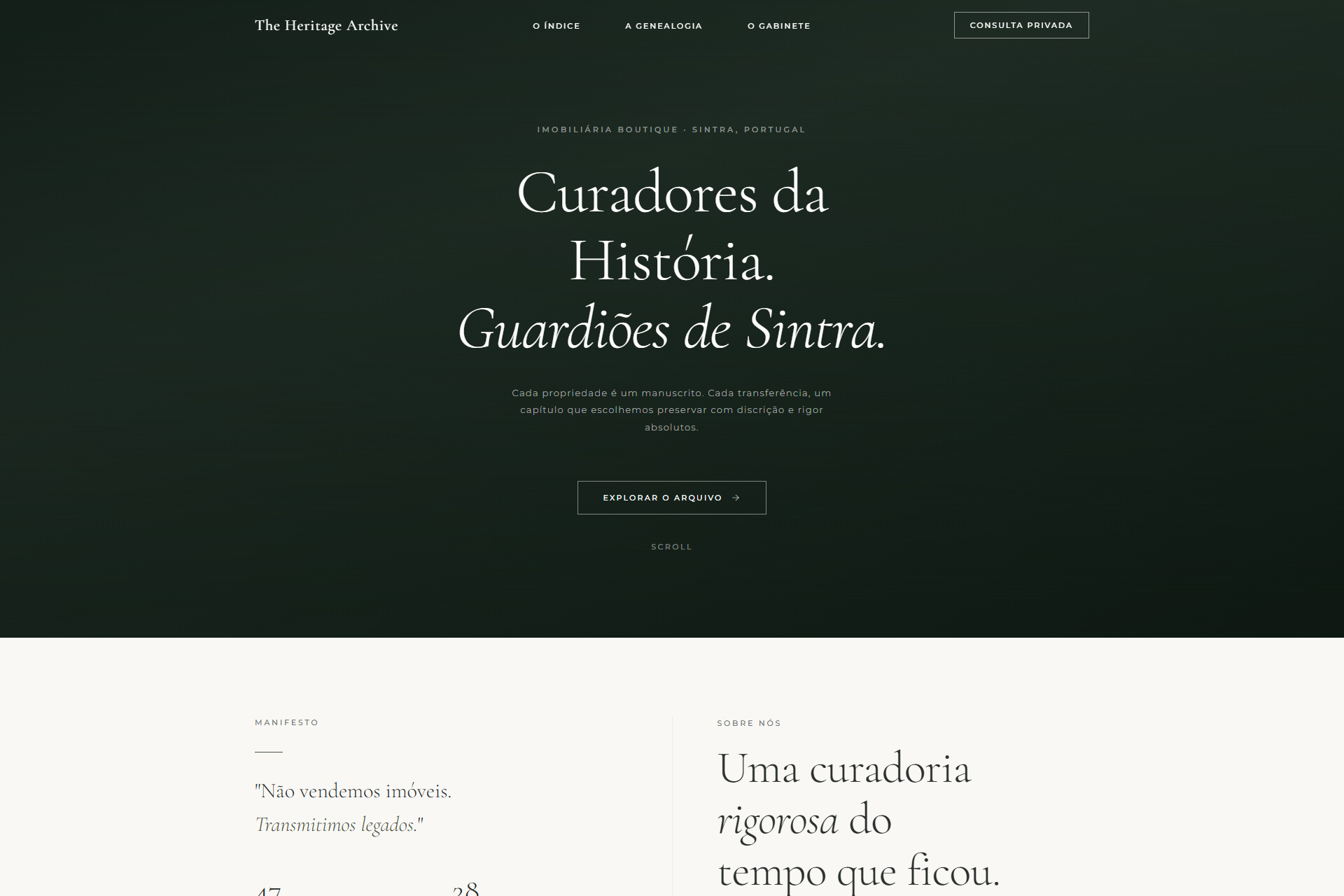 The Heritage Archive — template de imobiliária de luxo