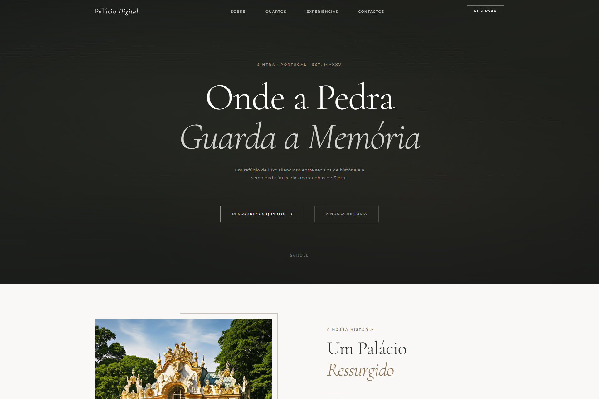 Palácio Digital — template de hotelaria e turismo