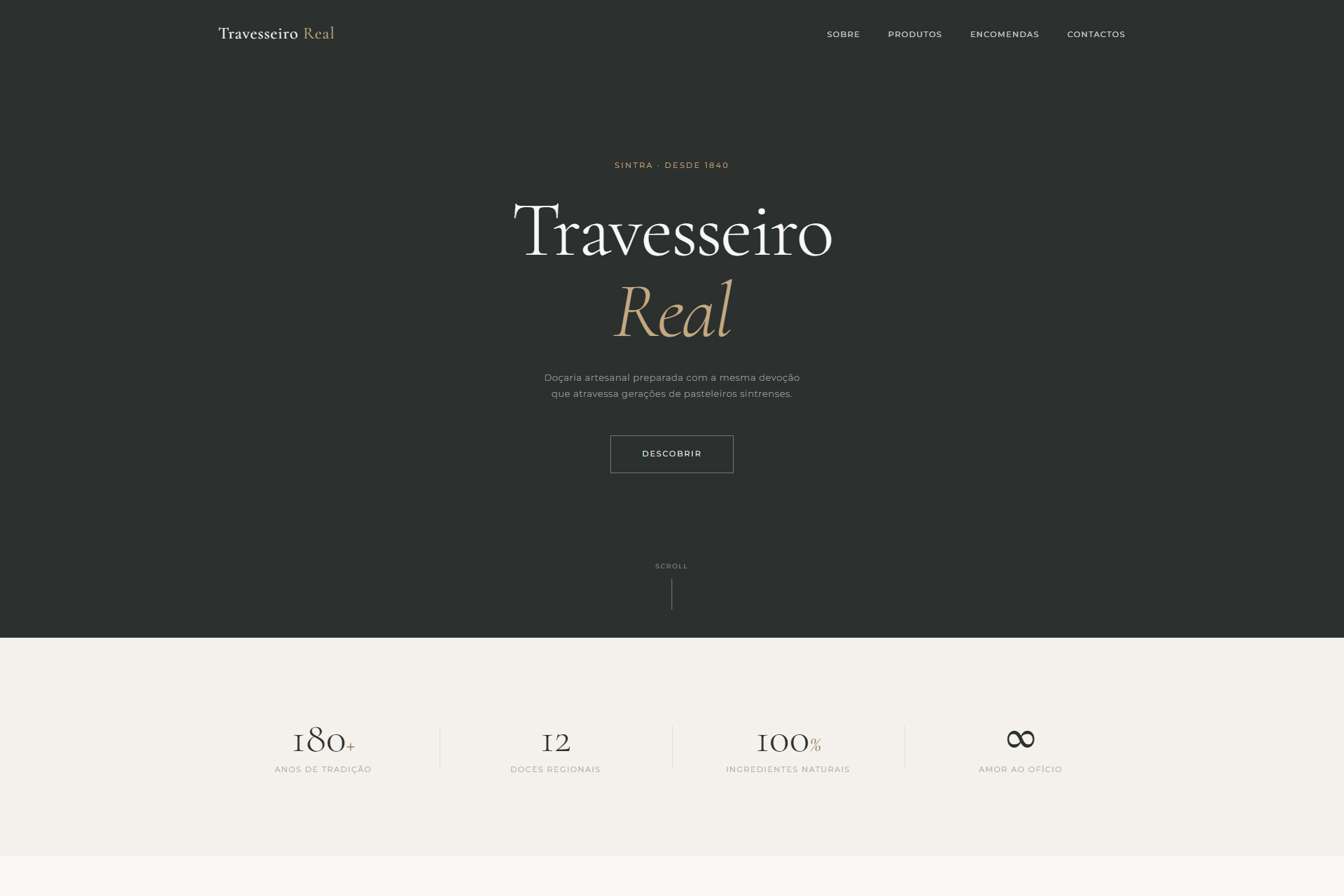Travesseiro Real — template de pastelaria artesanal